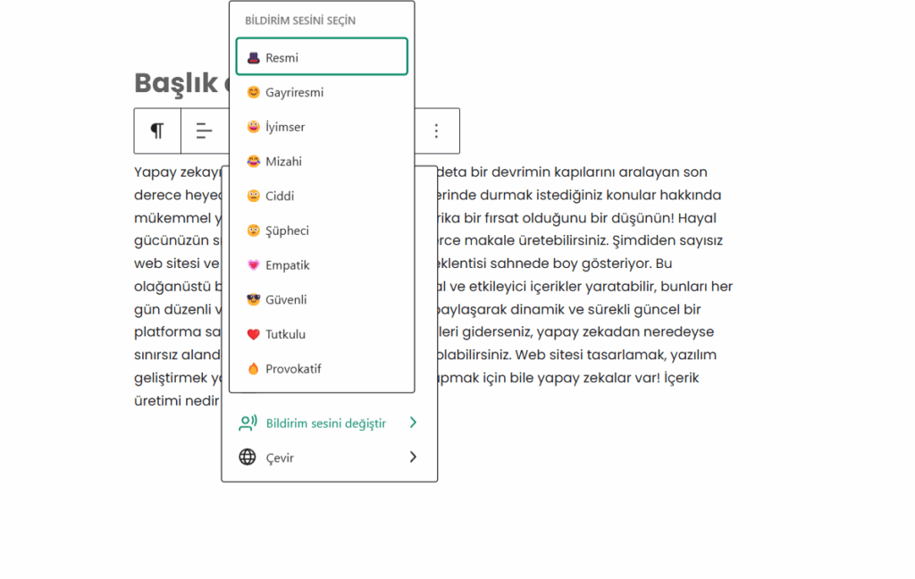 Yapay zeka içerikleri
