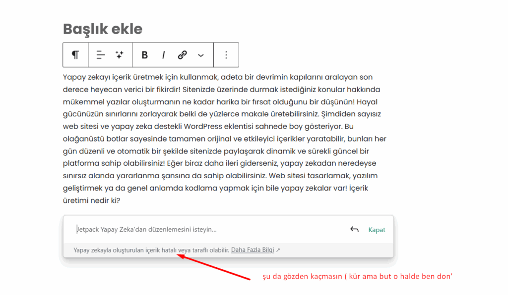 Yapay zeka içerikleri
