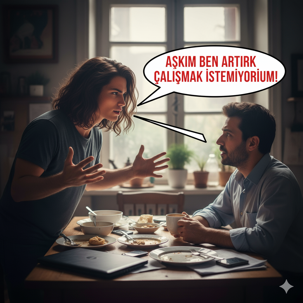 Aşkım ben artık çalışmak istemiyorum